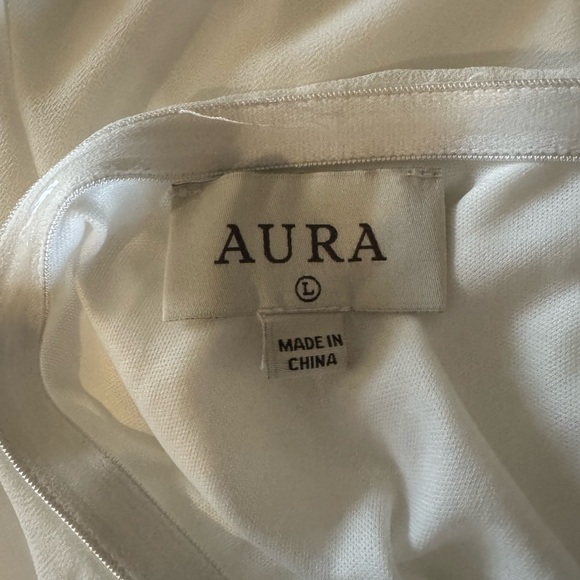 NWT White One-Shoulder Maxi Dress by Aura, Size Large - Picture 10 of 13